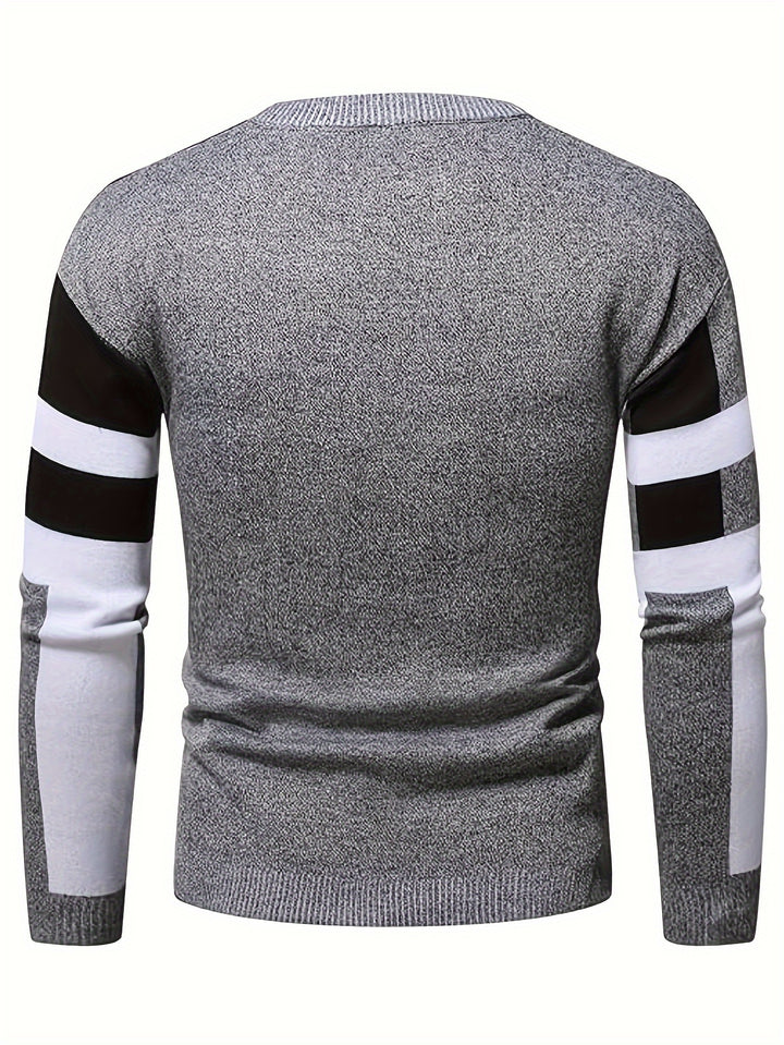 TIERNEY | COLOR BLOCK ROUND NECK SWEATER