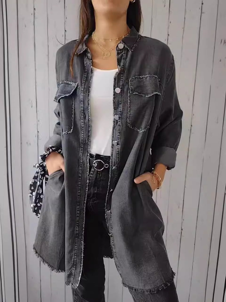ARELLA | LONG DENIM BUTTON-UP