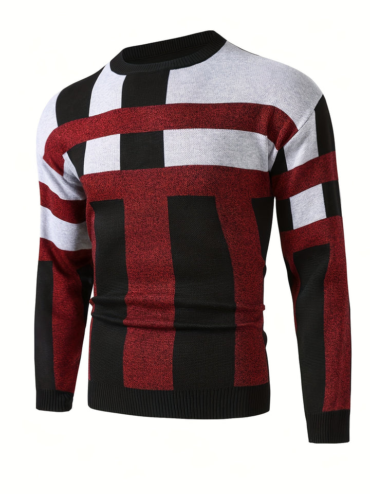 TIERNEY | COLOR BLOCK ROUND NECK SWEATER