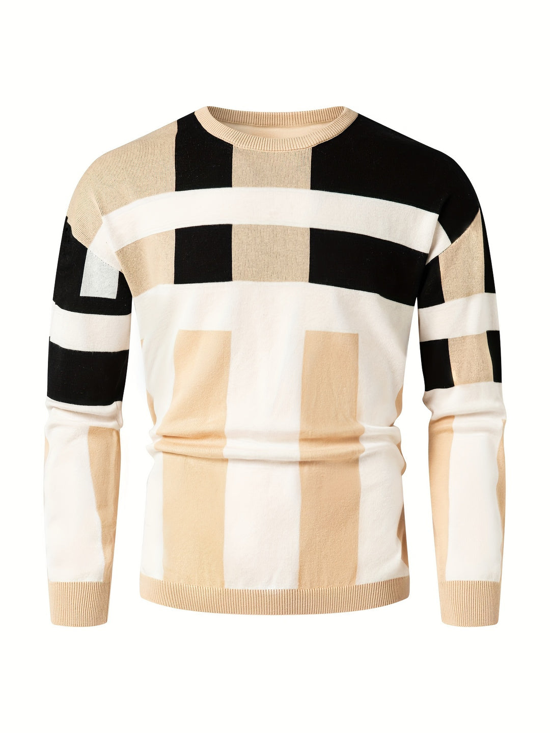 TIERNEY | COLOR BLOCK ROUND NECK SWEATER