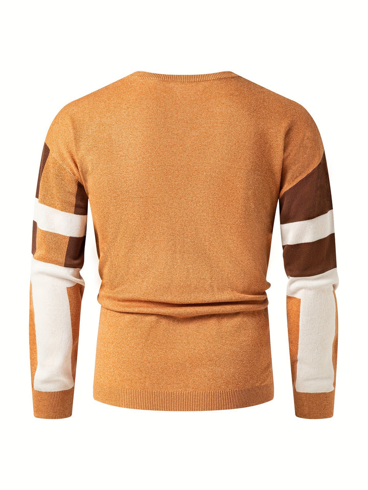 TIERNEY | COLOR BLOCK ROUND NECK SWEATER