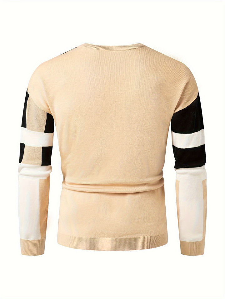 TIERNEY | COLOR BLOCK ROUND NECK SWEATER