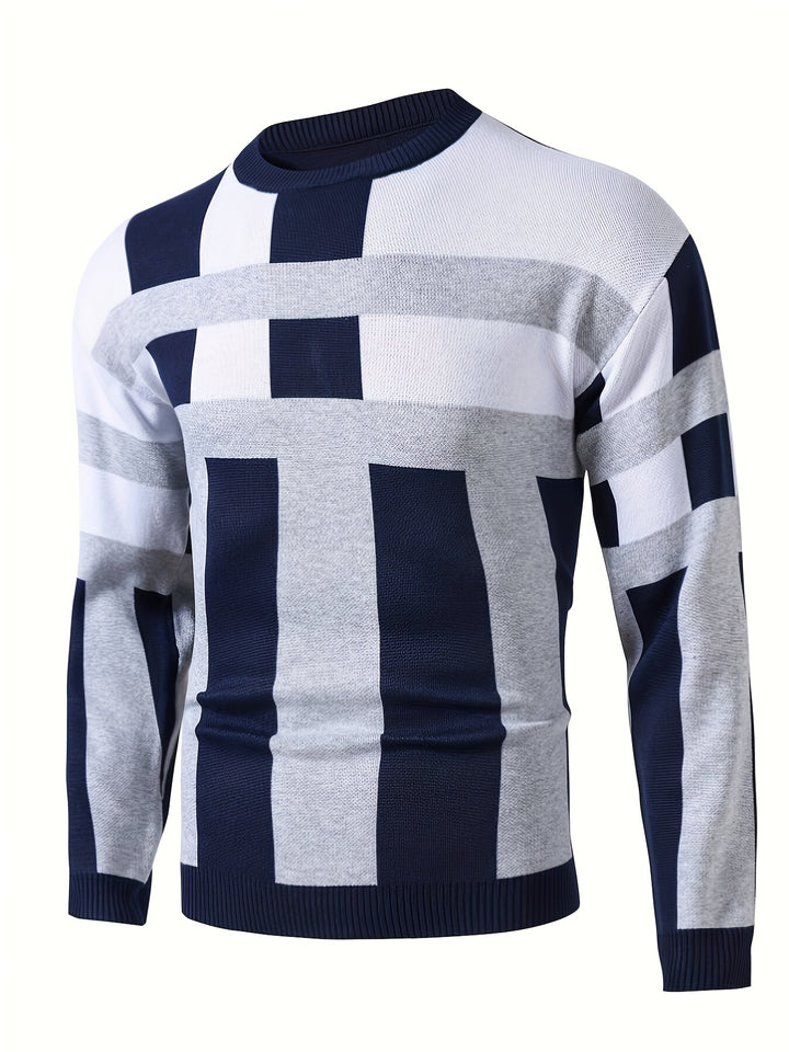 TIERNEY | COLOR BLOCK ROUND NECK SWEATER